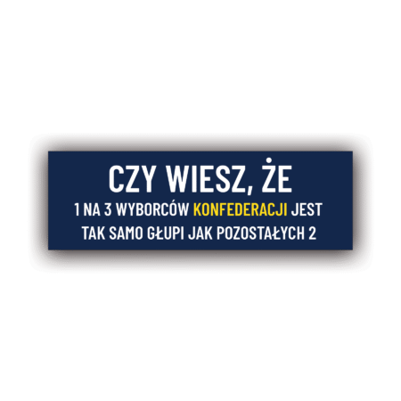 CZY WIESZ, ŻE 1 NA 3 WYBORCÓW KONFEDERACJI