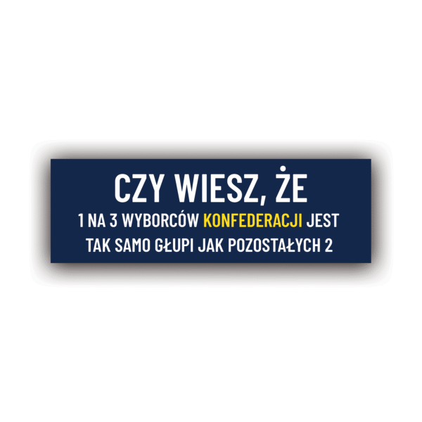 CZY WIESZ, ŻE 1 NA 3 WYBORCÓW KONFEDERACJI